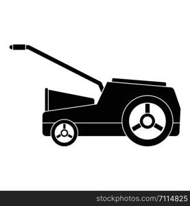Lawn mower machine icon. Simple illustration of lawn mower machine vector icon for web design isolated on white background. Lawn mower machine icon, simple style