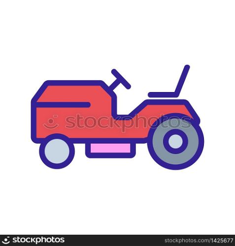 lawn mower machine side view icon vector. lawn mower machine side view sign. color symbol illustration. lawn mower machine side view icon vector outline illustration