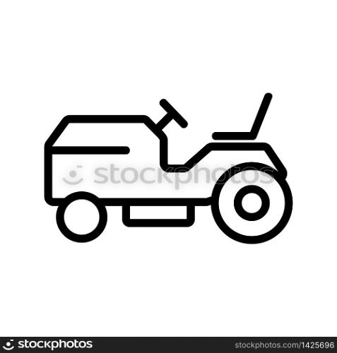 lawn mower machine side view icon vector. lawn mower machine side view sign. isolated contour symbol illustration. lawn mower machine side view icon vector outline illustration