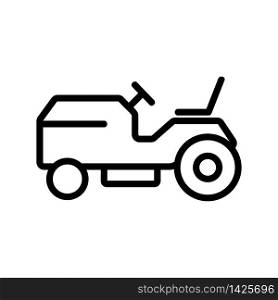 lawn mower machine side view icon vector. lawn mower machine side view sign. isolated contour symbol illustration. lawn mower machine side view icon vector outline illustration