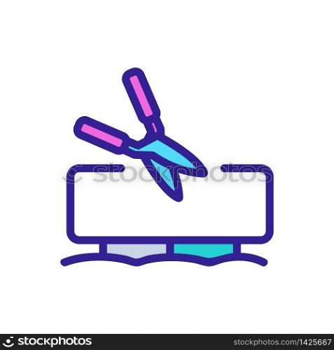 lawn pruning scissors icon vector. lawn pruning scissors sign. color symbol illustration. lawn pruning scissors icon vector outline illustration
