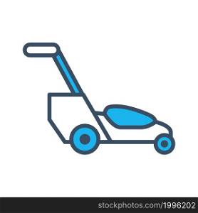 lawnmower icon falt design