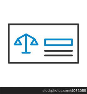 Lawyer Business Card Icon. Editable Bold Outline With Color Fill Design. Vector Illustration.