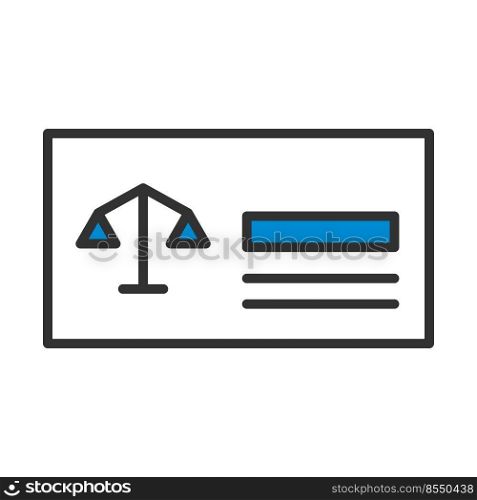 Lawyer Business Card Icon. Editable Bold Outline With Color Fill Design. Vector Illustration.