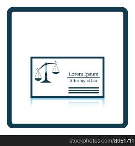 Lawyer business card icon. Shadow reflection design. Vector illustration.