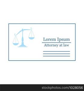 Lawyer Business Card Icon. Thin Line With Blue Fill Design. Vector Illustration.