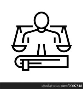 lawyer expert line icon vector. lawyer expert sign. isolated contour symbol black illustration. lawyer expert line icon vector illustration