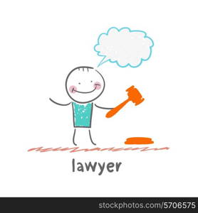 lawyer. Fun cartoon style illustration. The situation of life.