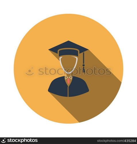 Lawyer man icon. Flat Design Circle With Long Shadow. Vector Illustration.