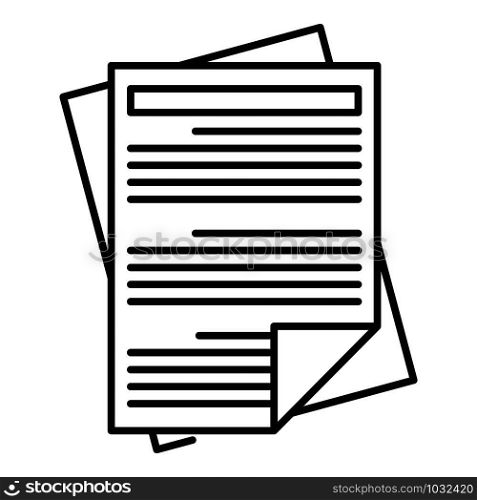 Lawyer papers icon. Outline lawyer papers vector icon for web design isolated on white background. Lawyer papers icon, outline style