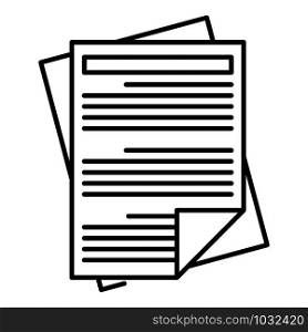 Lawyer papers icon. Outline lawyer papers vector icon for web design isolated on white background. Lawyer papers icon, outline style