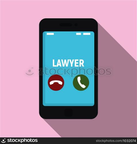 Lawyer phone call icon. Flat illustration of lawyer phone call vector icon for web design. Lawyer phone call icon, flat style