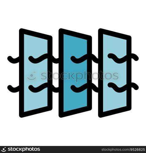 Layer air purify icon outline vector. Clean filter. Wind flow color flat. Layer air purify icon vector flat