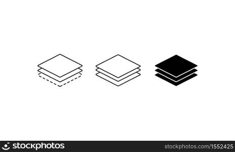 Layer line icon set. Layout sign. Canvas symbol. Vector on isolated white background. EPS 10. Layer line icon set. Layout sign. Canvas symbol. Vector on isolated white background. EPS 10.