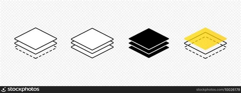 Layer line icon set. Layout sign.. Layer line icon set. Layout sign. Vector on isolated transparent background. EPS 10