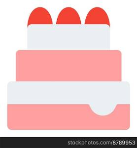 layered cake outline vector icon
