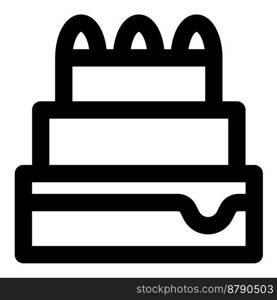 layered cake outline vector icon