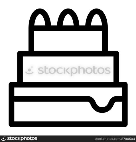 layered cake outline vector icon