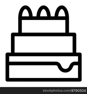 layered cake outline vector icon
