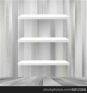Layers Blank white wooden bookshelf. + EPS10 vector file