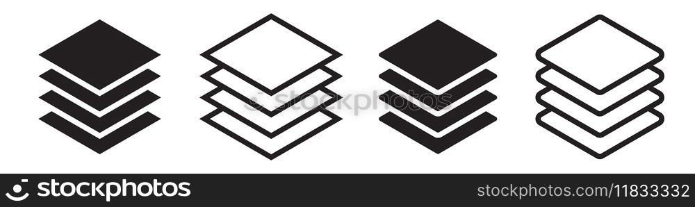 Layers icon symbol set basic simple flat design