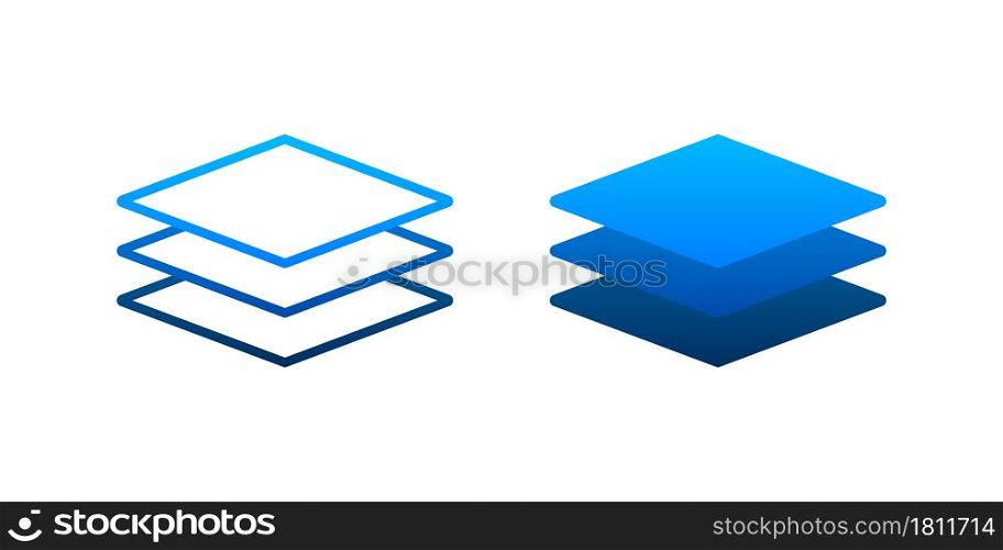 Layers icon, three levels. Vector stock illustration. Layers icon, three levels. Vector stock illustration.