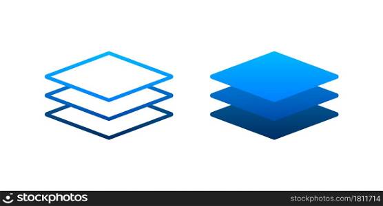 Layers icon, three levels. Vector stock illustration. Layers icon, three levels. Vector stock illustration.
