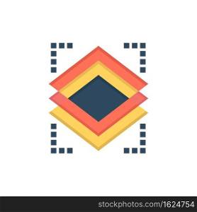Layers, Object, Layer, Server  Flat Color Icon. Vector icon banner Template