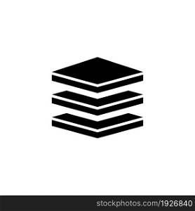 Layers, Strata. Flat Vector Icon illustration. Simple black symbol on white background. Layers, Strata sign design template for web and mobile UI element. Layers, Strata Flat Vector Icon