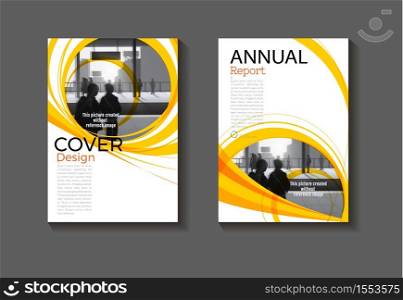 layout cover yellow abstract background design modern book template,annual report, magazine and flyer Vector a4