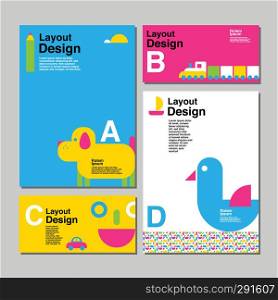Layout Design, Template Stationary, Colorful, Kids, vector illustration.