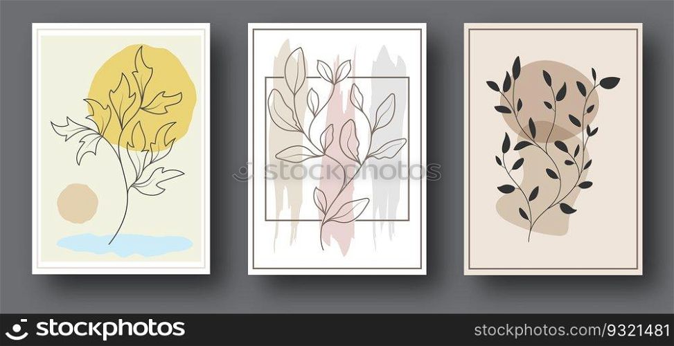 Layout of fine art in an abstract style. The layout of a painting, poster, poster or banner in a minimalist design for interior creativity and creative ideas. Artistic illustration of wall paintings and prints