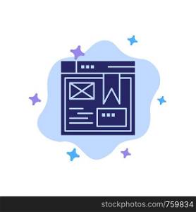 Layout, Web, Design, Website Blue Icon on Abstract Cloud Background