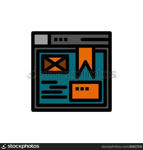 Layout, Web, Design, Website Flat Color Icon. Vector icon banner Template