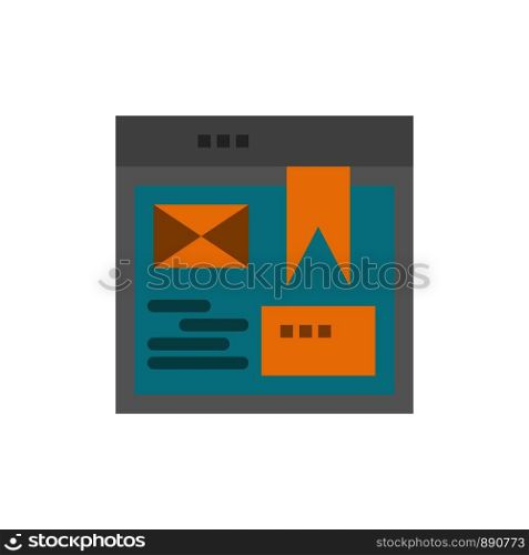 Layout, Web, Design, Website Flat Color Icon. Vector icon banner Template