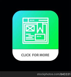 Layout, Web, Design, Website Mobile App Button. Android and IOS Line Version