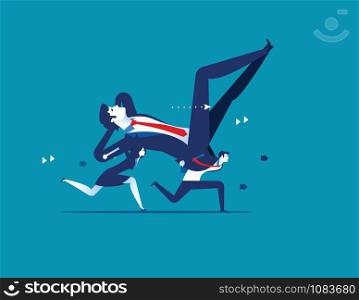Laziness. Business people is carrying Boss. Concept business vector illustration.
