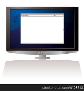 LCD Computer screen with internet web browser and shadow