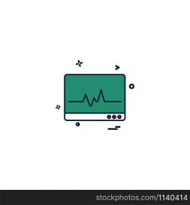 lcd heart rate monitoring icon vector desige