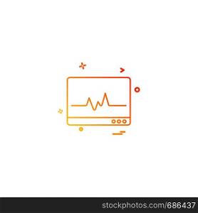 lcd heart rate monitoring icon vector desige