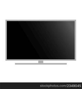 LCD, LED TV vector. Modern TV with black screen. Home appliances isolated vector illustration