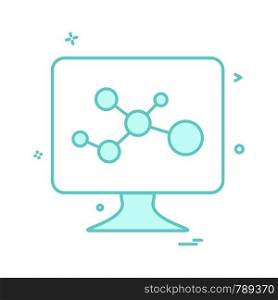 lcd screen molecules icon vector