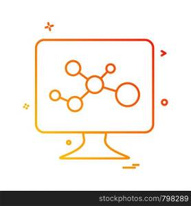 lcd screen molecules icon vector