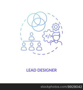 Lead designer concept icon. Game designers types. Creating modern product with powerful and creative team. Employee idea thin line illustration. Vector isolated outline RGB color drawing. Lead designer concept icon