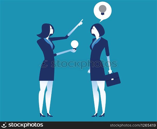 Leader give new idea. Concept business creativtity vector illustration.