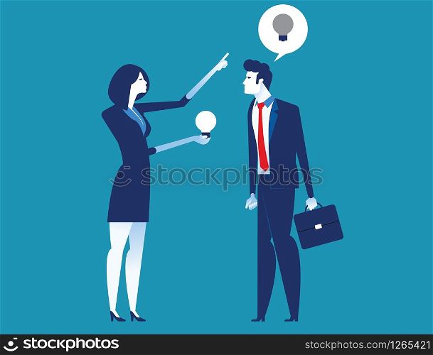 Leader give new idea. Concept business creativtity vector illustration.