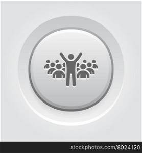 Leader Icon. Business Concept. Leader Icon. Business Concept. Grey Button Design
