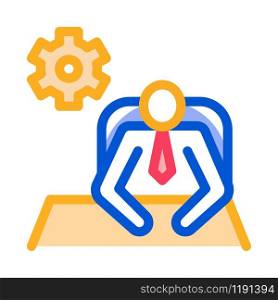 Leader Sit Gear Icon Vector. Outline Leader Sit Gear Sign. Isolated Contour Symbol Illustration. Leader Sit Gear Icon Vector Outline Illustration