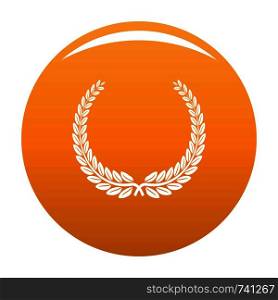 Leader wreath icon. Simple illustration of leader wreath vector icon for any design orange. Leader wreath icon vector orange