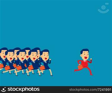 Leadership. Concept buisness vector illustration, Group of people, Corporate business.